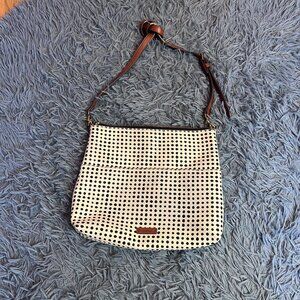 Fossil Leather Polka Dot Crossbody Bag